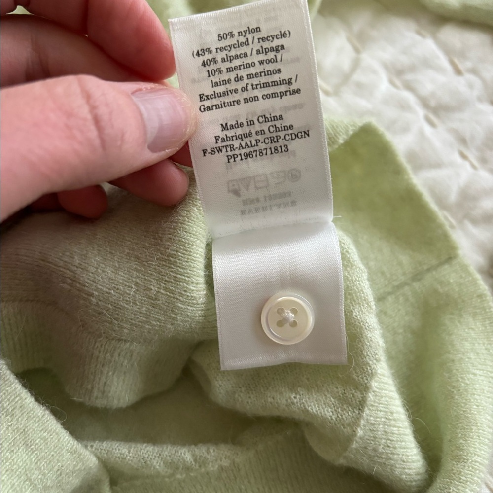Everlane The Featherweight Alpaca Cardigan Small Green - Picture 9 of 12